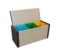Panca con Borse Raccolta Differenziata Immondizia 34x85x39,5h cm con Coperchio