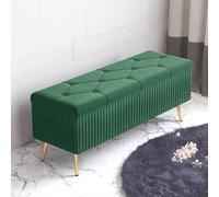 Panca Con Contenitore Con Cuscino E Coperchio Ribaltabile, Ottoman, Per Soggiorno, Ingresso, Con Gambe In Metallo Oro, Panchetta Moderna Con Riquadro Nascosto(G,80*40*45cm/31.5*15.7*17.7in)