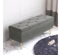 Panca Con Contenitore Con Cuscino E Coperchio Ribaltabile, Ottoman, Per Soggiorno, Ingresso, Con Gambe In Metallo Oro, Panchetta Moderna Con Riquadro Nascosto(K,90*40*45cm/35.4*15.7*17.7in)
