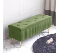 Panca Con Contenitore Con Cuscino E Coperchio Ribaltabile, Ottoman, Per Soggiorno, Ingresso, Con Gambe In Metallo Oro, Panchetta Moderna Con Riquadro Nascosto(F,90*40*45cm/35.4*15.7*17.7in)