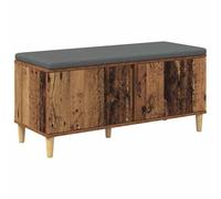 Panca con cuscino e vano portaoggetti, 100 x 38 x 46 cm | Rivestimento rimovibile, cuscinetto antiscivolo, gambe in legno solide, ripiano per scarpe incluso