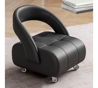 Panca con ruote girevoli a 360°, pouf imbottito per studio, ufficio, soggiorno, camera da letto, sgabelli bassi versatili per relax e comfort