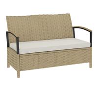 Panca Contenitore 125l Con Cuscino Imbottito, In Metallo, 123x70x82 Cm, Cachi