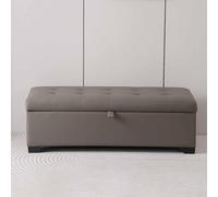Panca Contenitore Con Coperchio Ribaltabile, Panca Portascarpe Con Cuscino E Scomparto Nascosto For Ingresso, Soggiorno, Camera Da Letto - 80x40x40 Cm(Khaki)