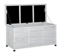 Panca Contenitore da Giardino 127x56x60 cm in Legno di Abete Bianca