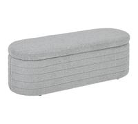 Panca Contenitore Fondo Letto 116x41x40,5 cm in Tessuto Teddy Grigio Chiaro