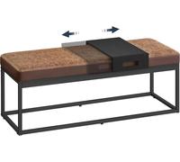 Panca Contenitore Ingresso SONGMICS HOME Luiz, Marrone Noce/Antracite, Imbottita Reversibile, Ripiano Rimovibile, Portata 300kg