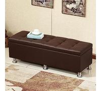 Panca Contenitore Moderna in Similpelle per Ingresso e Soggiorno - Pouf Imbottito Porta Scarpe e poggiapiedi - Cassapanca Porta Giocattoli Multifunzionale - 39x16x16 Pollici (100x4