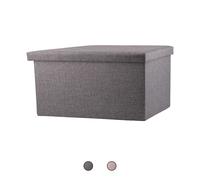Panca contenitore multiuso effetto lino 76x38x38 cm, Sibilla