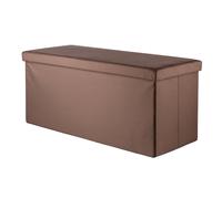 Panca contenitore multiuso effetto velluto 76x38x38 cm, marrone, Sibilla
