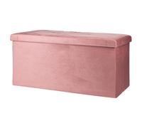 GALILEO Panca contenitore multiuso, struttura in mdf, rivestimento effetto velluto rosa antico 76x38x38 cm, Sibilla