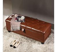 Panca Contenitore Rettangolare Moderna in Similpelle, poggiapiedi Imbottito e Sgabello Porta Scarpe, tavolino Elegante per Soggiorno e Camera da Letto, 80x45x45 cm