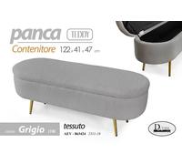 PANCA CONTENITORE TESSUTO Cassapanca POUF BAULE PIEDI METALLO ORO 12241h47 cm