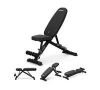 Panca inclinabile pieghevole Zipro Jacked: Regolabile in 7 posizioni con cuscino per il sedile regolabile in 3 posizioni. Capacità di carico 230 kg. Panca fitness multifunzione per addominali