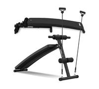 ZIPRO Panca addominali panca inclinata pieghevole fitnessbank con schienale regolabile 5 posizioni 20-30° panca per sit up con elastici capacità 200 kg per home gym