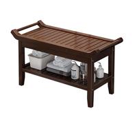 Panca da bagno in legno, antiscivolo, per saune, vasche da bagno e docce, pratico sgabello con maniglie, extra stabilità, ideale per un uso sicuro del bagno