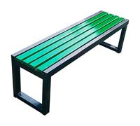 Panca da balcone per esterni, per 2 sedie in legno e plastica resistente alle intemperie, telaio in acciaio zincato, piccola panca da giardino, per patio, cortili e balconi (nero e verde, 150 x 40 x