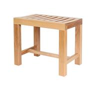 Panca da doccia antiscivolo, sgabello da bagno con ripiano portaoggetti, in legno, 42 x 28 x 35 cm, ideale per fare il bagno, la doccia e il relax.
