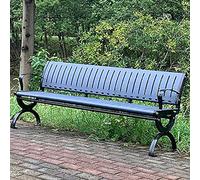 Panca da esterno con schienale, resistente alle intemperie, per parco, giardino, patio, portico, design durevole per uso esterno