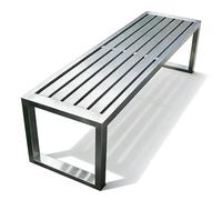 Panca da Esterno in Acciaio Inossidabile Panchina da Giardino 2 Posti Moderno Panchina da Esterno Resistenti Alle Intemperie per Punti Panoramici, Piazze e Strade(150x40x45cm)