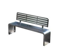 Panca da esterno in acciaio inox con schienale, resistente alle intemperie, per 24 persone, moderna, per giardino e parco, panca pubblica per scuola, centro commerciale, cortile, 150 x 40 x 80 cm