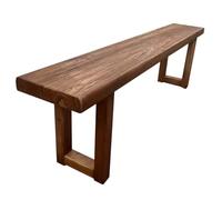 Panca da esterno in legno di olmo massiccio, capacità 299,4 kg, mobili rustici moderni per portico per ingresso, corridoio e giardino, 55 pollici sedili esterni durevoli