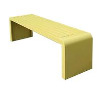 Panca da esterno in metallo impermeabile, resistente al sole e alle intemperie, perfetta per parchi e comunità, in ferro puro e resistente, colore: giallo, 100 cm
