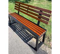 Panca da esterno in metallo resistente alle intemperie, mobili da giardino per prato, veranda, parco e cortile, design elegante e robusto per tutte le condizioni atmosferiche