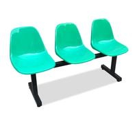 Panca da Esterno in Plastica, Panca a 3 Posti per Sala D'attesa, Sedia da Parco, Sedie Sala D'attesa, per Clinica, Aeroporto, Ospedale, Barbiere, Campo da Basket(Green)