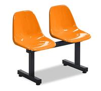 Panca da esterno in plastica resistente, sedie per sala d'attesa a 2 posti per aeroporto, banca, ospedale, salone, scuola e campo da basket, eleganti posti a sedere arancioni