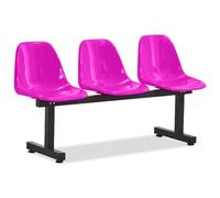 Panca da esterno in plastica, sedia per sala d'attesa a 3 posti per spazi pubblici