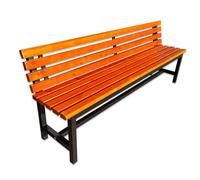 Panca da Esterno Panchina da Interno Panchetta Camera da Letto, Panca in Ghisa, Seduta in Legno Massello e Ghisa Telaio in Acciaio, Panchina Moderna da Parco for 2 Adulti(Orange,100cm/39in)