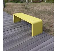 Panca da esterno per tutte le stagioni, resistente alle intemperie, per 2 persone, in metallo, per giardino, veranda, cortile, prato, parco (blu, 100 cm)