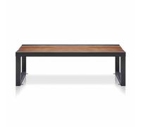 Panca da esterno resistente alle intemperie con gambe in metallo, per 2 o 3 persone, in legno, per giardino, patio, fattoria, ingresso, capacità massima 400 kg (120 cm)