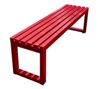 Panca da Esterno Resistente alle intemperie con Struttura in Ferro - Design Senza Schienale con Fori per Viti per Veranda e Giardino - Compatta 90x40x45 cm - Disponibile in 4 Colori (Rosso)