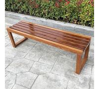 Panca da esterno senza schienale, struttura in metallo resistente con seduta a doghe, supporta 299,4 kg, ideale per patio, giardino, parco e balcone