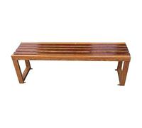 Panca da esterno senza schienale, struttura in metallo resistente con seduta a doghe, supporta 299,4 kg, ideale per patio, giardino, parco e balcone