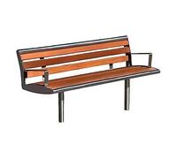 Panca da giardino a 3 posti con schienale e braccioli, resistente struttura in acciaio, ideale per patio, prati e piscine, soluzione perfetta per il tempo libero