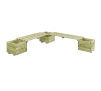 Panca da giardino con fioriere, 196 cm, legno di pino impregnato 02_0001365