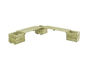 Panca da giardino con fioriere, 196 cm, legno di pino impregnato 02_0001365