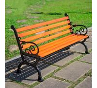 Panca da giardino con schienale e bracciolo, durevole e resistente alle intemperie, in ghisa, per parchi, centri commerciali e portici