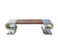 Panca da giardino in acciaio inox di tipo S resistente alle intemperie senza schienale, mobili da terrazza per balcone, terrazza e giardino con elevata capacità di carico