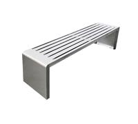 Panca da giardino in acciaio inox, senza schienale, sedia in metallo resistente, per parco, patio e giardino, sedie per il tempo libero, dimensioni compatte per piccoli spazi