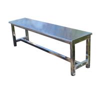 Panca da giardino, in acciaio inox spesso, senza schienale, per interni ed esterni, per portico, ingresso, officina e centro commerciale, facile installazione