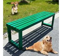 Panca da giardino in ferro battuto, seduta da esterno senza schienale per 2-3 persone, struttura in metallo resistente, ideale per parchi e spazi pubblici