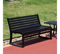 Panca da giardino in lega di alluminio per 2-3 persone, con schienale largo 105°, doghe resistenti, per tutte le stagioni, panca da patio per cortile, prato, balcone, cortile