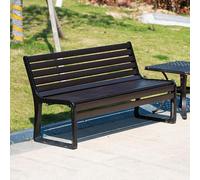 Panca da giardino in lega di alluminio per 2-3 persone, con schienale largo 105°, doghe resistenti, per tutte le stagioni, panca da patio per cortile, prato, balcone, cortile