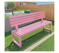 Panca da giardino in legno da 2 a 3 posti, resistente alle intemperie, superficie pretrattata con olio, ideale per veranda, patio, parco o qualsiasi altro spazio esterno. (Pink, 100 x 40 x 85 cm)