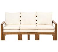 Panca da giardino in legno d'acacia 190 cm trasformabile per esterni con cuscini