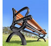 Panca da Giardino in Legno e Ghisa for Migliorare la Capacità di Carico e la Stabilità Ampio Sedile con Schienale Confortevole a 108 Gradi Panchina(150cm/59in)